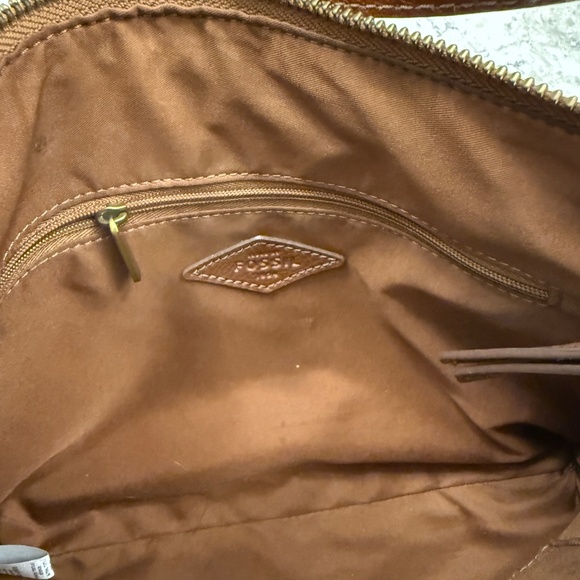 Fossil Felicity Crossbody Brown Leather bag adjustable strap -cp - Picture 7 of 8